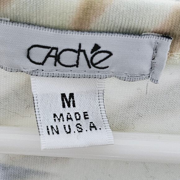 Vintage Cache Zebra Striped Top Women's Size M Flutter Sleeves USA Casual - Picture 4 of 5